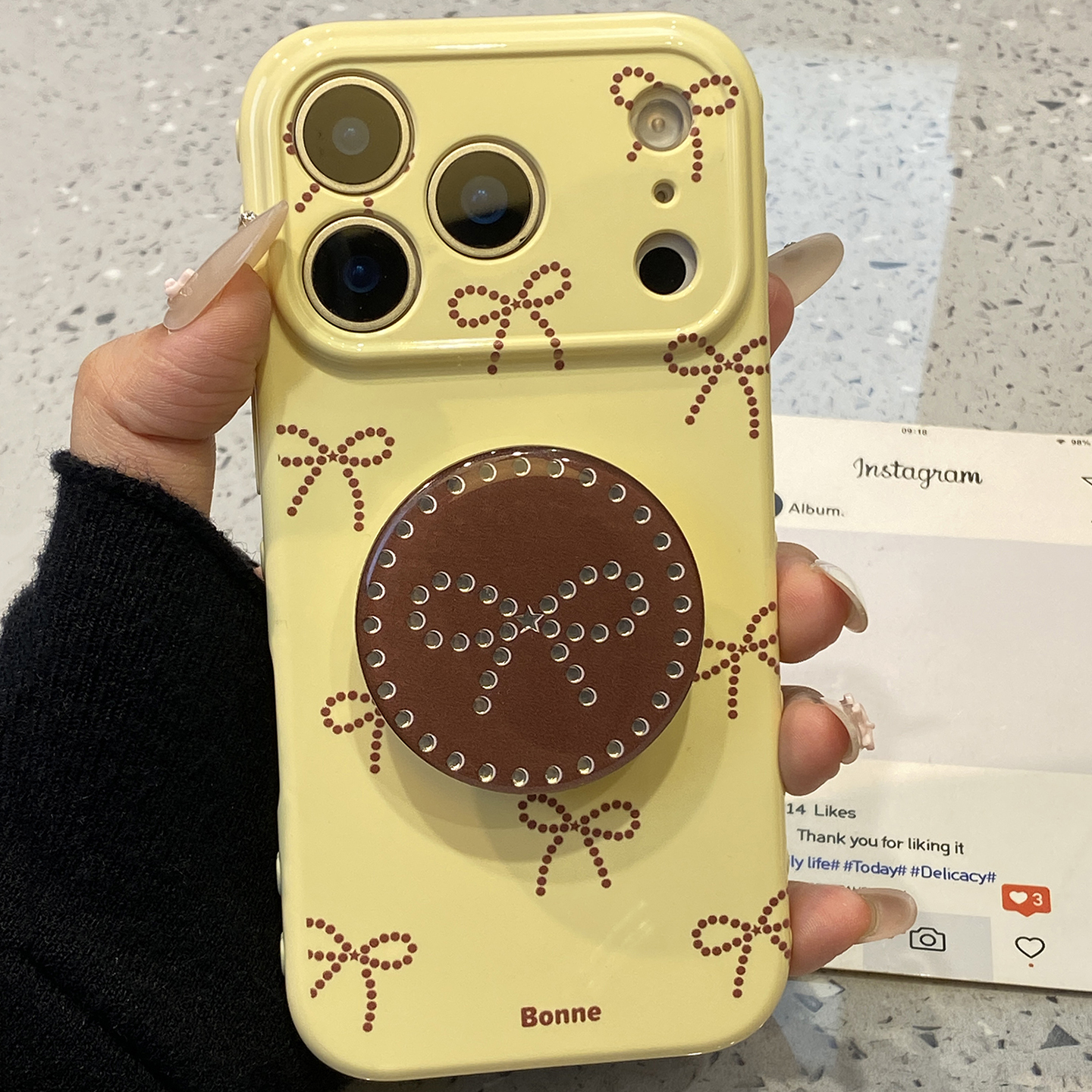 【每日新品】简约ins蝴蝶结适用于苹果16手机壳iphone14保护套13支架12新款17promax全包15pro小女max手机套p