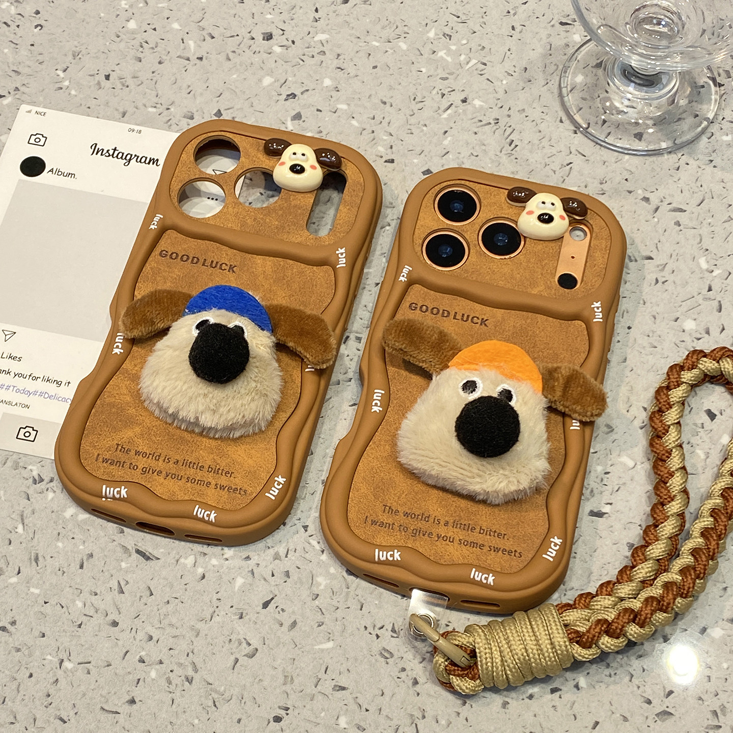 秋冬可爱毛绒掌门狗适用于iphone17promax手机壳苹果16保护套14挂绳13全包新款15pro巨好看max手机套网红爆款