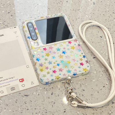 ins风满屏彩色星星适用华为purax手机壳Pocket2小米mixflip女pura/x折叠屏s三星zflip7典藏版6/5保护套不撞壳