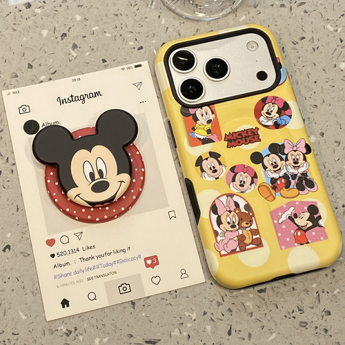 【每日新品】可爱黄底卡通磁吸支架适用于苹果18promax手机壳iphone17pro保护套16/15新款17pm超好看巨好看女