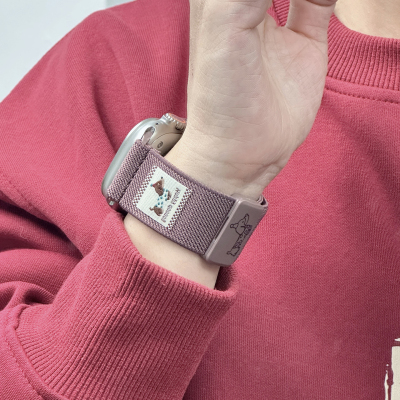 可爱腊肠狗适用iwatch10苹果手表applewatch9手表表带s11卡通s7超好看Ultra2新款45SE简约s6女S8个性小众情侣