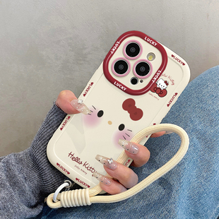 13max套12女xsmax 可爱KT猫表情适用于苹果17promax手机壳iphone16 套15pro带挂绳14新款 7plus