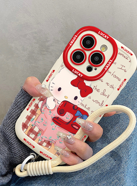 趣味可爱Kitty猫适用iphone17promax手机壳苹果16pro带挂绳15女款14软13/11/套12max/x/xs/xr/xsmax/8plus/7p