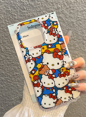 日韩可爱卡通满屏hellokitty适用于iphone15手机壳苹果16保护套14防摔13新款15promax小众16pro超火max手机套