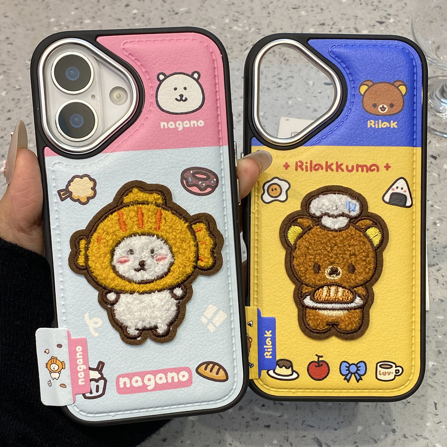 可爱刺绣鼓包自嘲熊轻松熊适用于iphone16手机壳苹果15保护