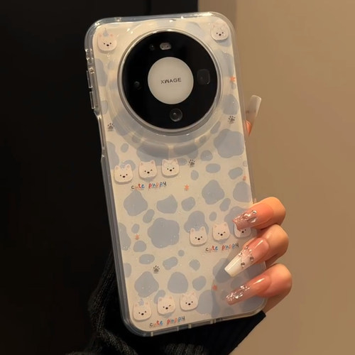 ins风蓝牛奶纹西高地适用华为mate80promax手机壳mate70pro超好看外壳mate60新款p80女款pura70高级感小众款