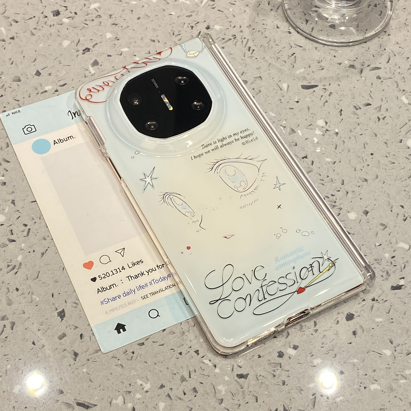 【每日新品】韩风ins蓝眼镜女孩适用于华为matex6手机壳x5外壳新款x6典藏版外屏壳matex5超好看x3折叠屏mate