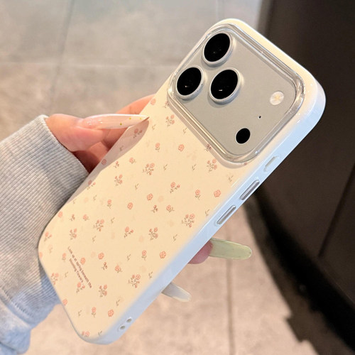 米白色满屏小碎花适用于苹果17promax手机壳iphone15pro保护套14超好看13新款16巨好看17pm高级感max手机套软