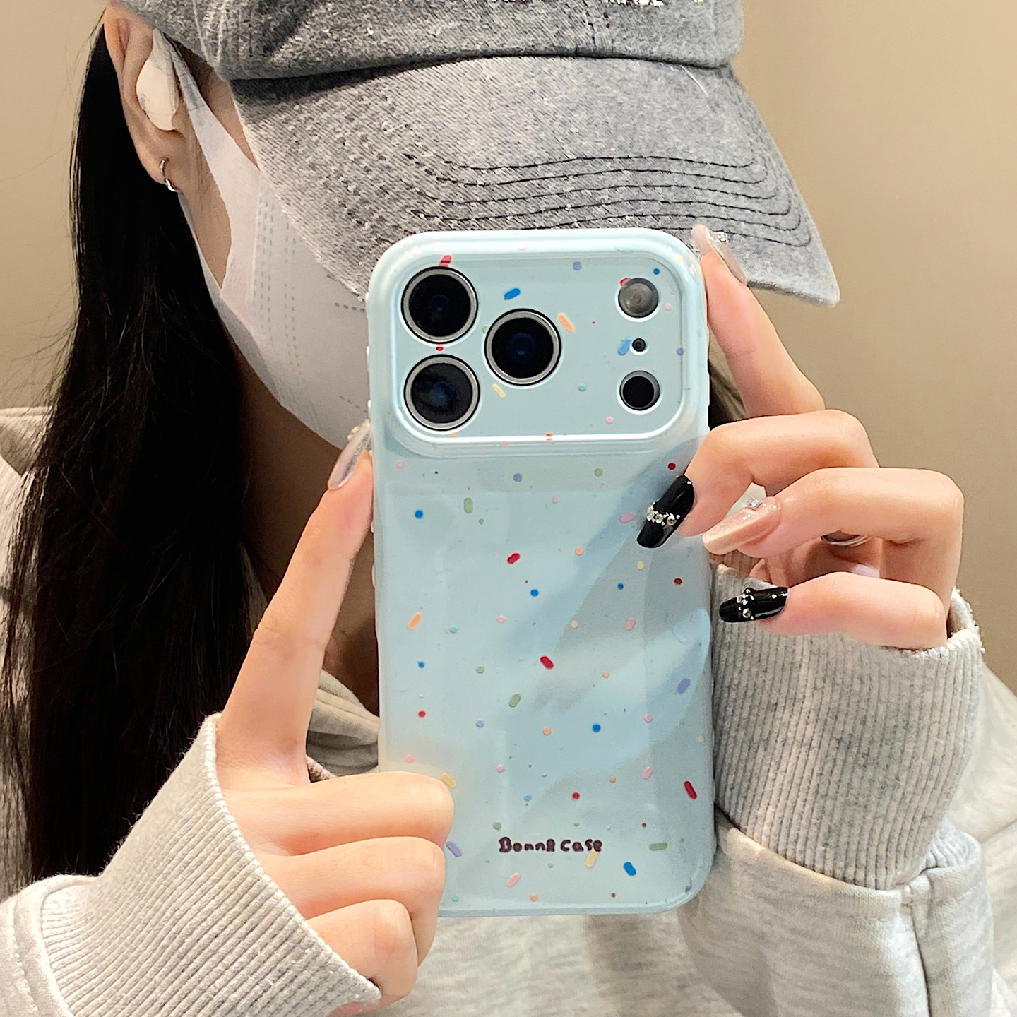 韩系ins简约彩色泼墨适用于iphone17pro手机壳苹果16保护套14全包13硅胶12新款15promax个性max超好看手机套p