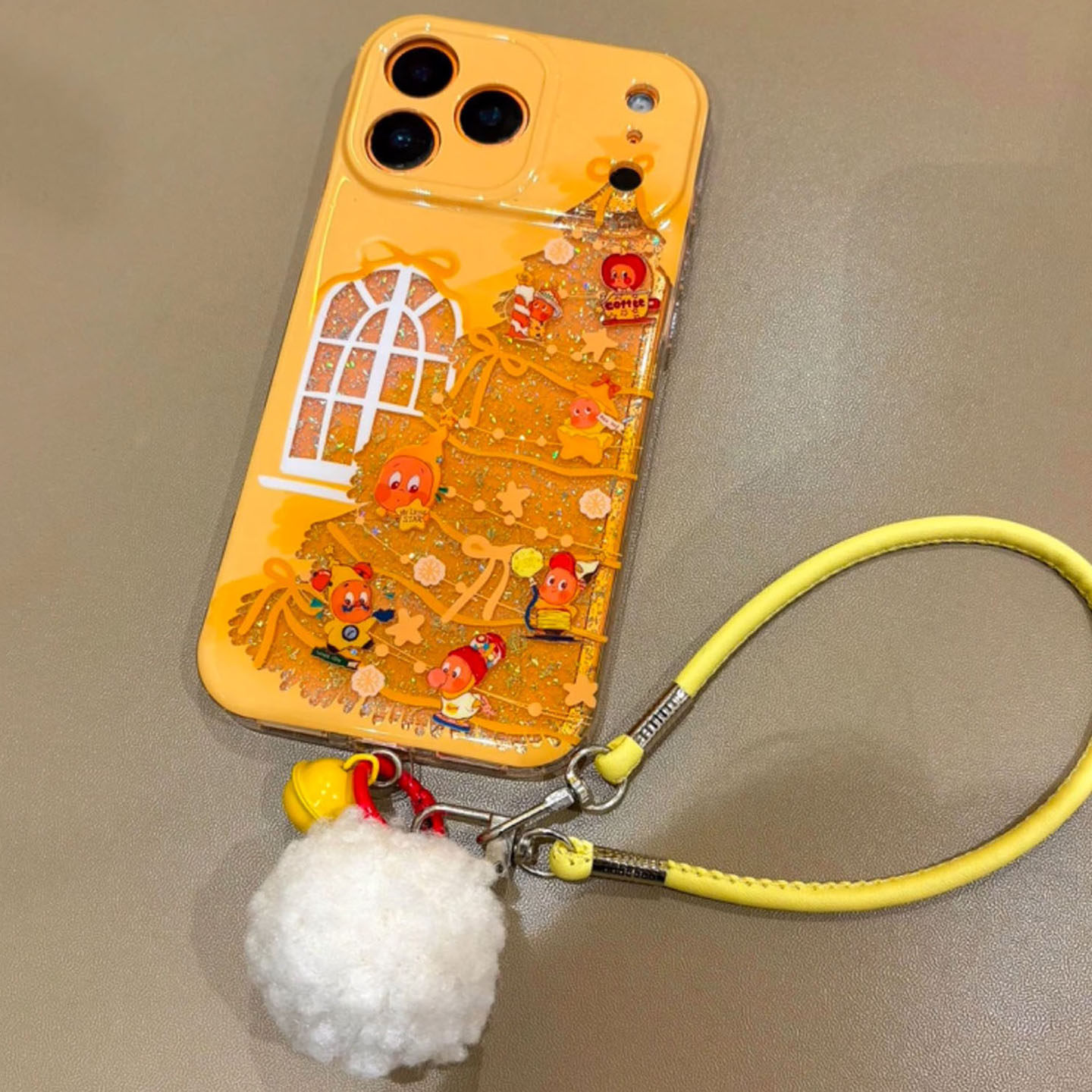 可爱卡通黄底圣诞树星星人适用于苹果15手机壳iphone14保护套13全包新款17promax挂绳16pro创意max网红手机套,3C数码配件,手机保护套/壳,淘宝优惠券,粉丝福利购,淘宝优惠卷