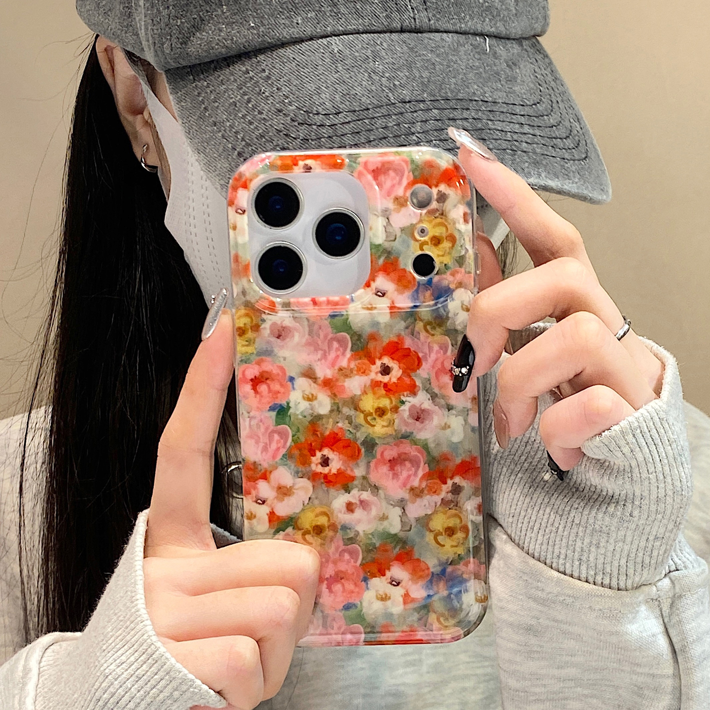 【每日新品】油画文艺彩色花朵适用于iphone17pro手机壳苹果16保护套14全包13小众新款15promax个性max手机套