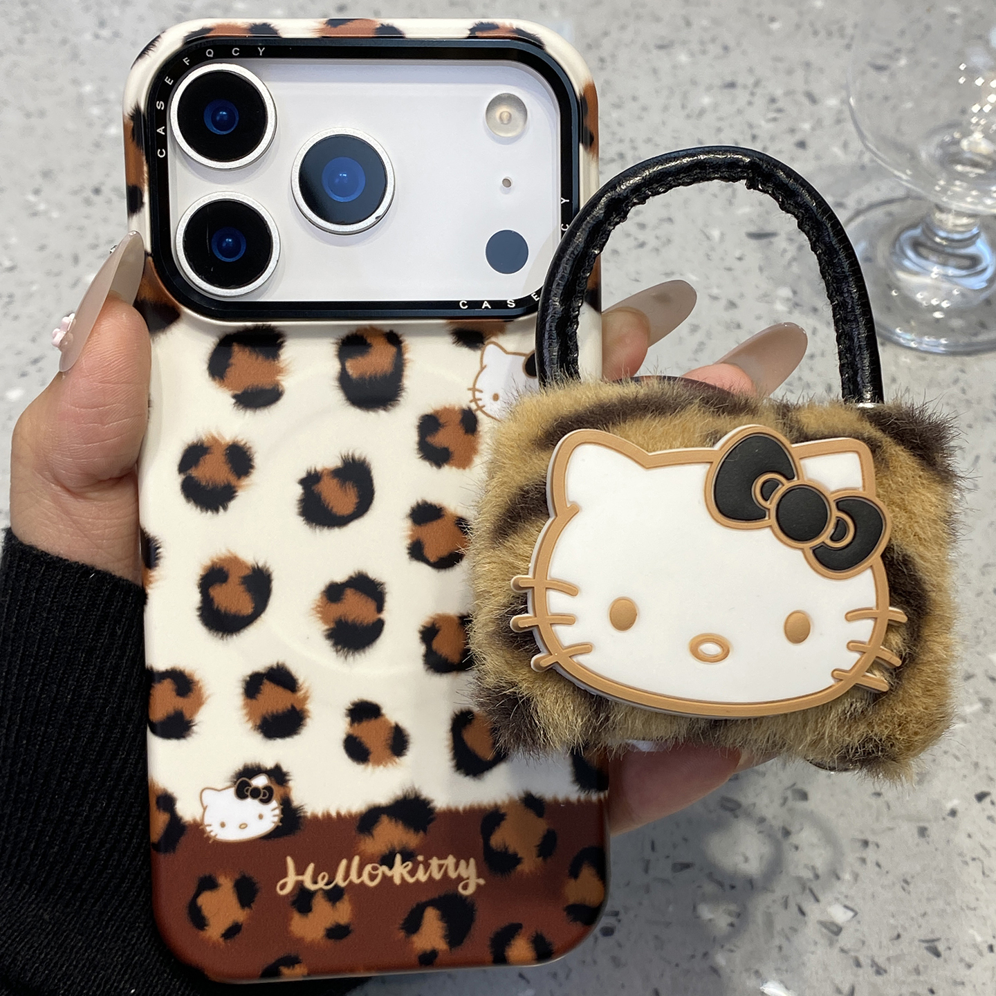 【每日新品】豹纹毛绒包包KT猫适用于苹果17promax手机壳iphone15保护套14磁吸支架13新款16/15pro/max手机套