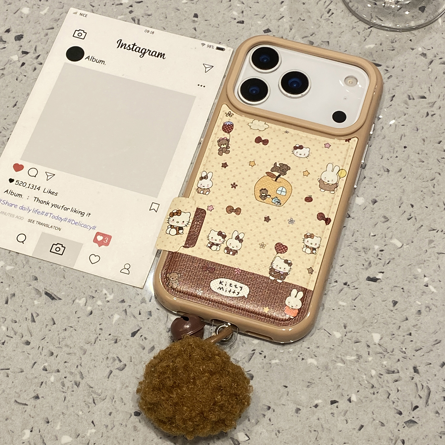 日韩可爱波点米菲兔kt猫适用于iphone17pro手机壳苹果16保护套14挂坠13小众新款15promax巨好看max独特手机套