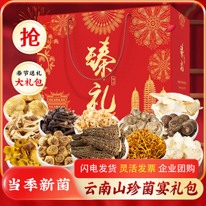 云南特产山珍年货礼盒菌菇干货羊肚菌炖鸡煲汤春节过年节送礼佳品