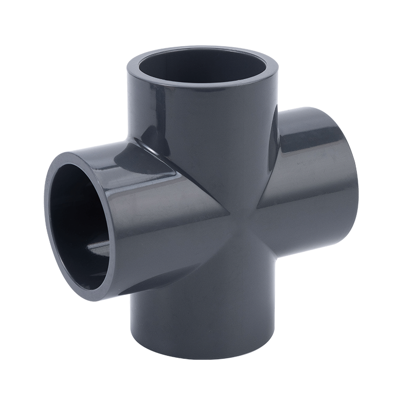 顶建UPVC等径正四通化工工业PVC管给排水下水管件内插接头4分DN50