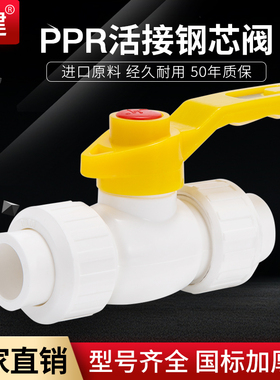顶建PPR双活接全塑钢芯球阀20 4分 25 6分ppr水管管件配件PPR阀门