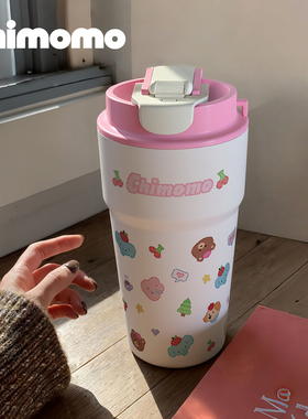 chimomo保温杯女生女士高颜值2025新款316镜面不锈钢带吸管便携式