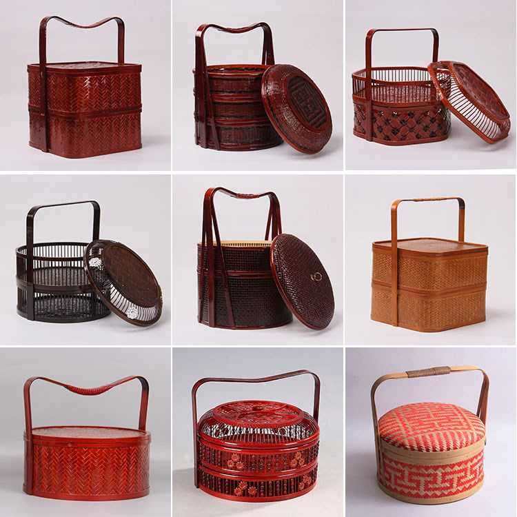 色手提篮婚庆嫁妆 红色篮子 喜庆红 结婚过大礼篮子中式陪嫁红|ruв категории посуда, посуда, фрукты бассейна/компот/корзина - от Buy2taobao.com для оказания профессиональной услуги покупки агента Taobao