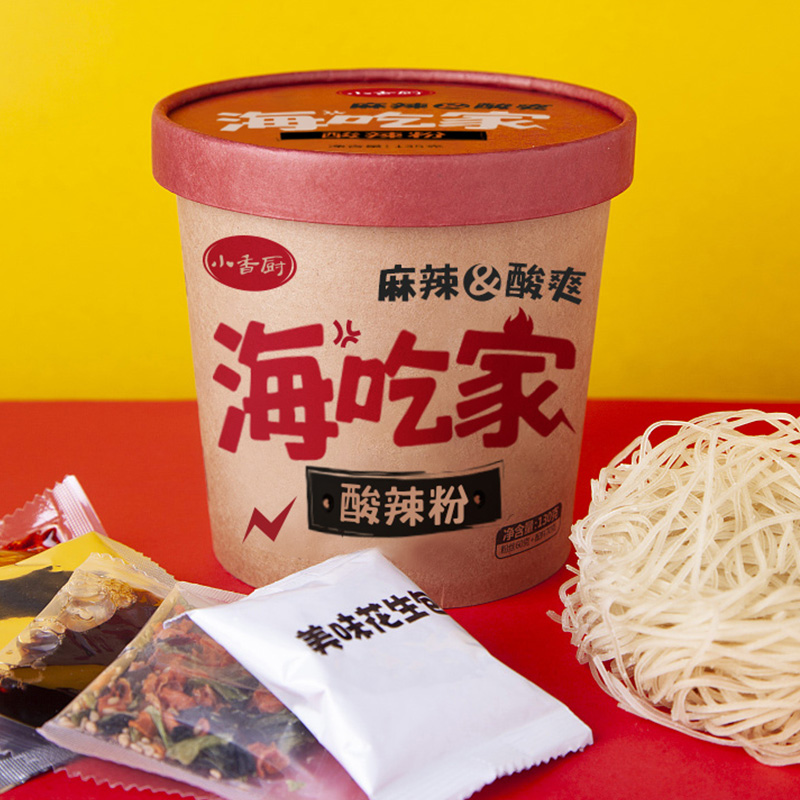 嗨吃家正宗酸辣粉丝135g*6桶重庆特产速食冲泡懒人方便面包邮限3000张券