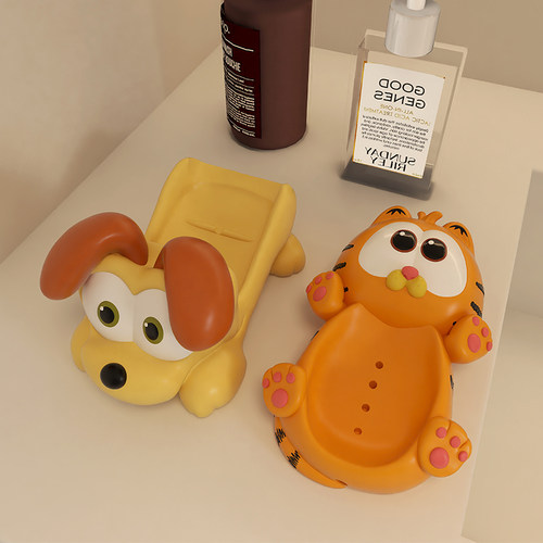 加菲猫大电影周边欧迪桌面浴室肥皂盒香皂盒生日搬家礼物装饰摆件