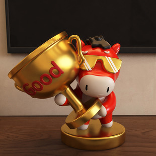 2026新款创意卡通小马年颁奖杯优秀员工团队定制儿童高档大气摆件