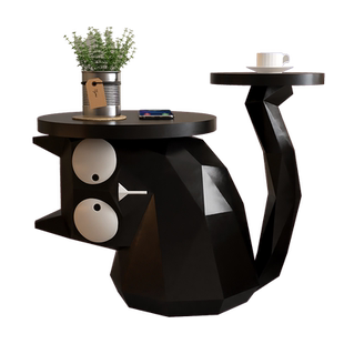 创意小客厅沙发边几桌角几柜可移动床头柜猫咪落地托盘装饰品摆件