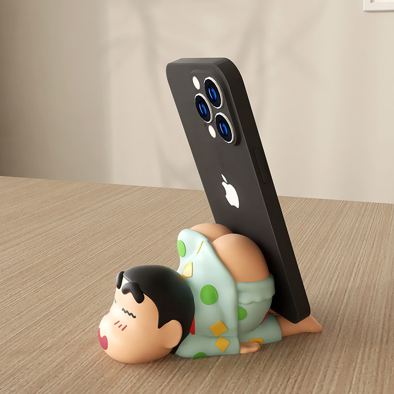 2024新款可爱蜡笔小新桌面懒人手机支架底座多功能装饰品乔迁摆件