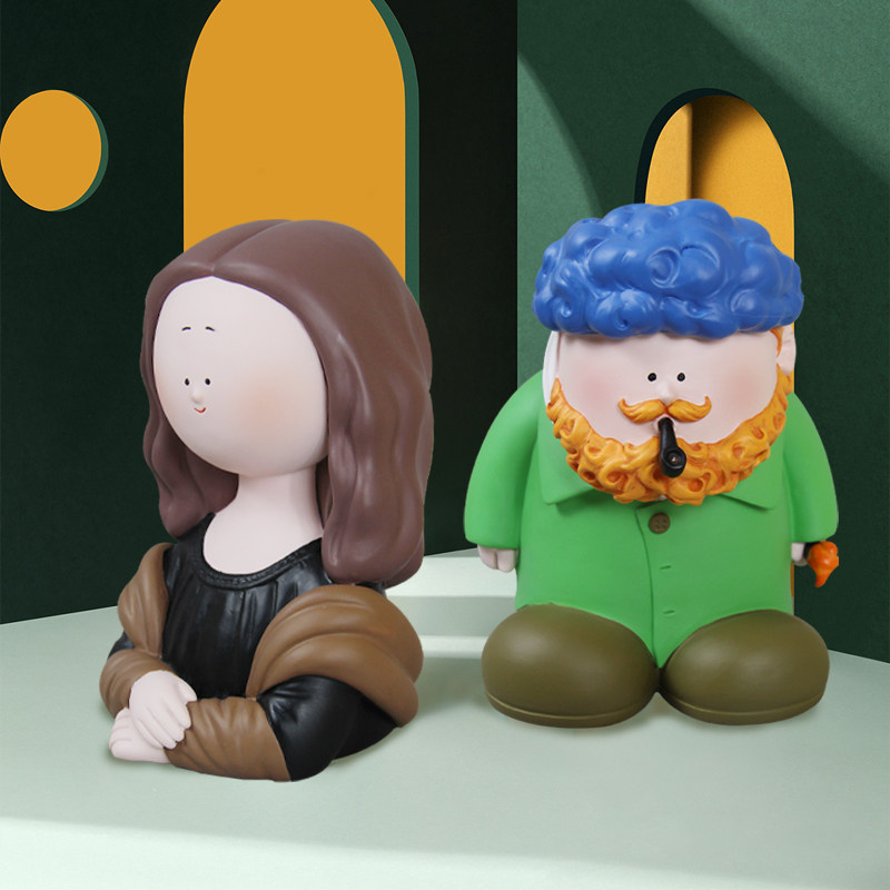 大艺术家美术馆梵高蒙娜丽莎带戴珍珠耳环少女创意网红装饰品摆件