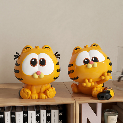 正版kkv加菲猫玩偶家族周边公仔手办女生电影盲盒客厅办公室摆件