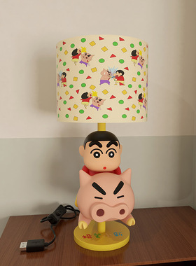 主卧2025新款卧室床头灯台灯蜡笔小新骑左卫门玄关氛围灯高级感