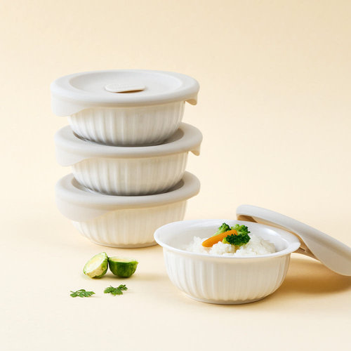 韩国代购乐扣乐扣米饭碗陶瓷饭盒LocknLock食品级厨具硅胶餐具碗