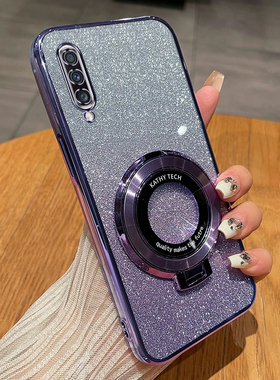 三星A70手机壳高级感时尚渐变闪粉软壳GalaxyA70新款创意磁吸支架超薄后壳Samsunga70简约防摔全包保护适用于