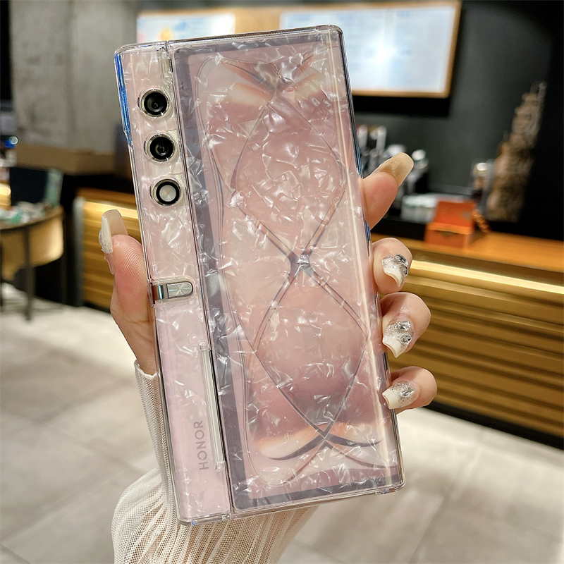 荣耀magicVpurse手机壳新款贝壳纹折叠屏Vpurse时尚高级感保护套honor铰链全包防摔高端个性创意网红款女适用