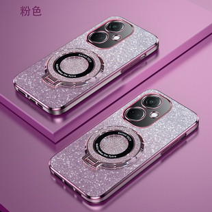 OPPOK11渐变闪粉手机壳高端时尚OPPOK11x高级感新款创意学生磁吸支架款透明超薄软壳简约电镀防摔保护适用于