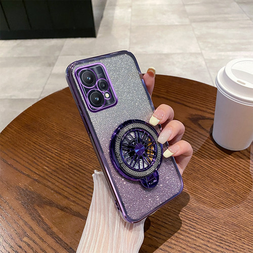真我9pro+手机壳新款陀螺支架realme9旋转解压创意渐变闪粉透明保护套oppo高级感个性磁吸超薄防摔软壳适用于