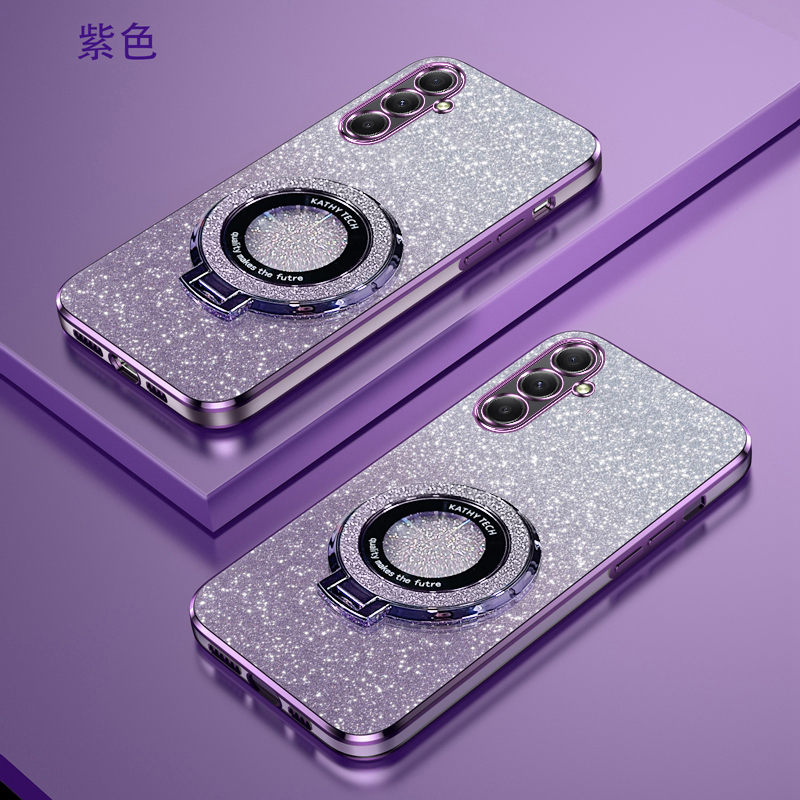 三星M34渐变闪粉时尚手机壳5GGalaxyM34新款高端全包可爱创意磁吸支架Samsungm34奢华超薄软壳防摔保护适用于