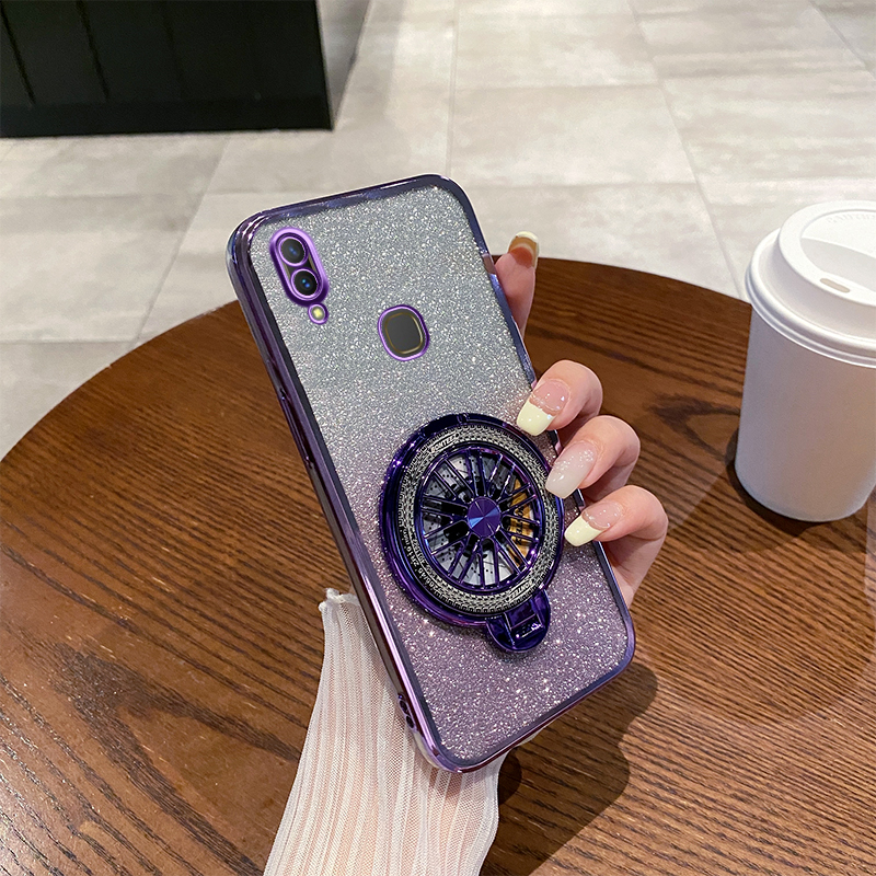 vivoY85手机壳新款陀螺支架Y85A旋转解压创意z1i渐变闪粉z1透明保护套vivo高级感磁吸个性超薄全包防摔适用于