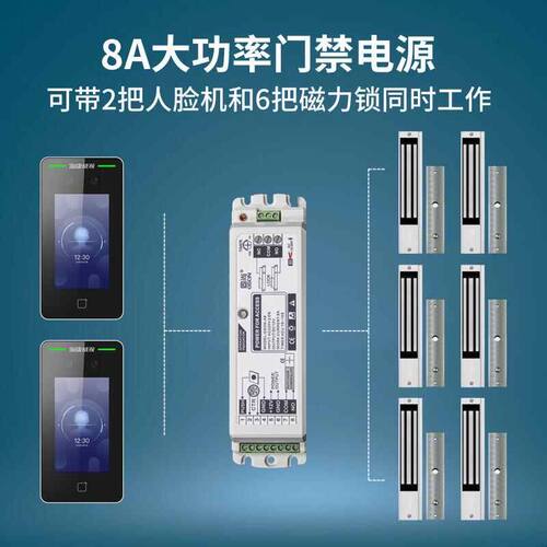 GSON固尚门禁电源12v5a电磁锁磁力锁电源箱控制器主板后备蓄电池
