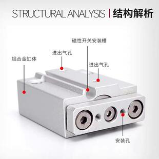 MGJ磁性微型三轴三杆气缸带导杆迷你小型TCM6/TCM10-5SX10*15X20S