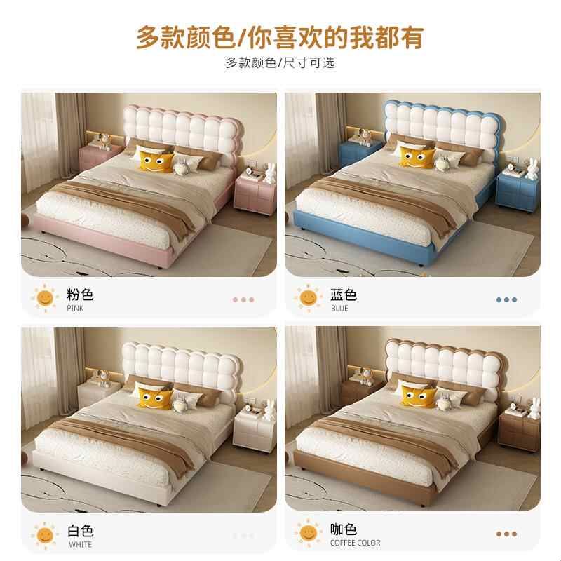 儿童床全实木床男孩女孩饼干床单人床公主床简约现代儿童房卡通床