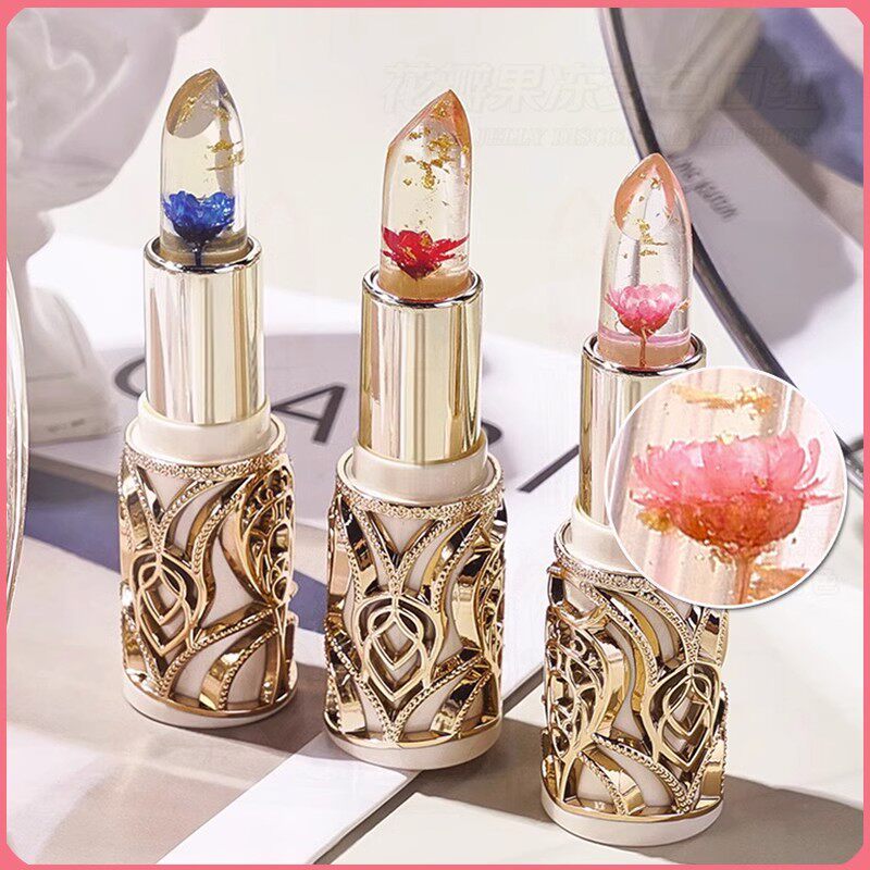 花瓣果冻变色口红唇膏女