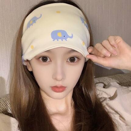 秋冬季纯棉时尚月子发带可爱头巾帽子孕产妇透气产后宽边吸汗巾