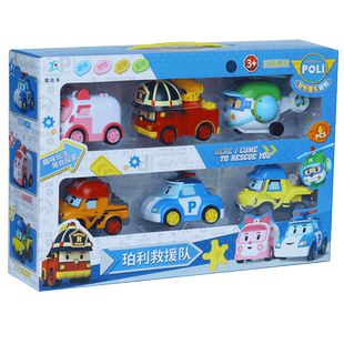 变形poli珀利警车玩具车警长波利力儿童惯性救援车男孩汽车2-4岁3