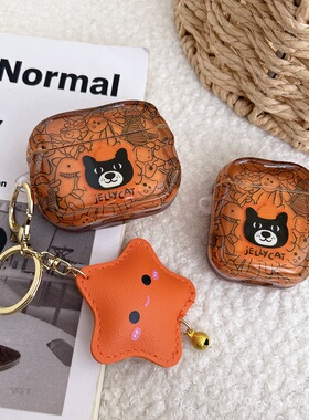 卡通吉利黑色猫咪适用airpodspro3代苹果Pro二代蓝牙无线耳机壳imd三四代保护套AirPods2代4代主动降噪充电仓