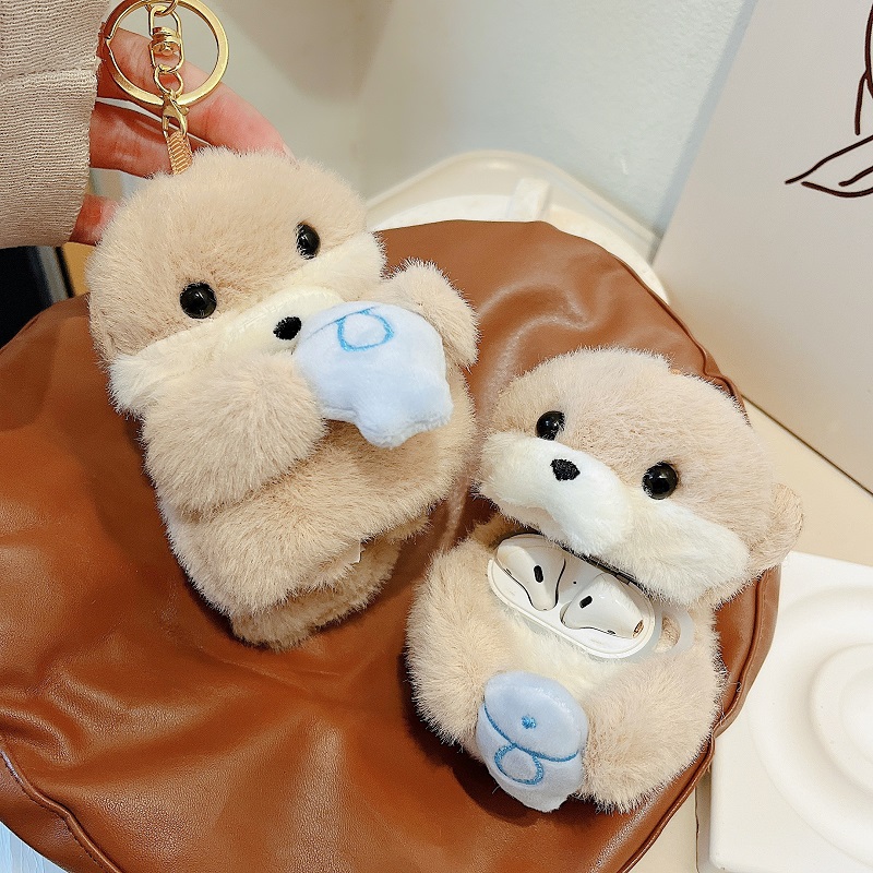 毛绒小海狸苹果Pro3耳机套秋冬款