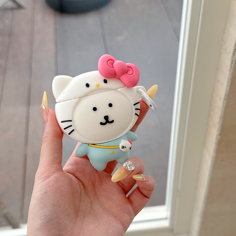 日系KT猫自嘲熊苹果pro3代耳机套