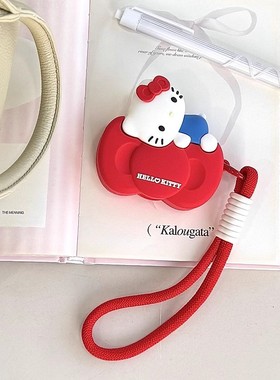 红色蝴蝶结凯蒂猫适用华为freebuds7i蓝牙三星buds3pro耳机壳小米buds5pro魔音保护套Bose ULtra硅胶倍思M3S