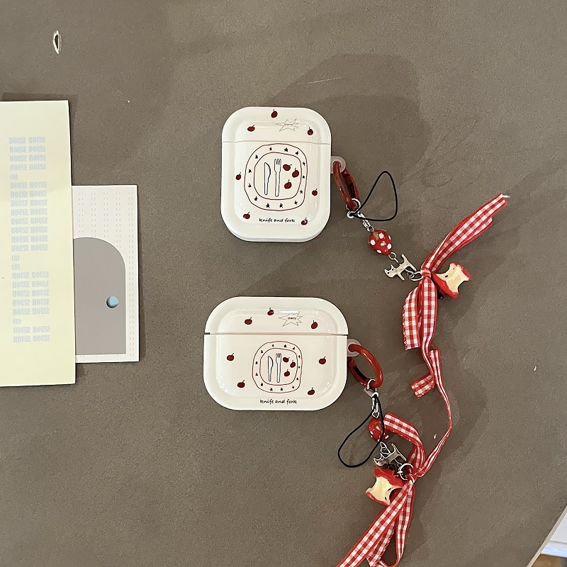 新款涂鸦刀叉适用苹果耳机套
