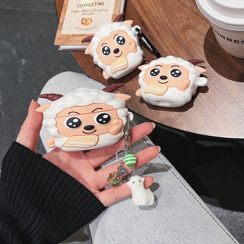 立体励志小羊苹果pro3硅胶耳机套