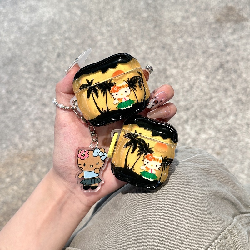 落日椰树KT猫苹果imd耳机套